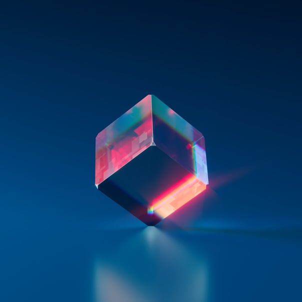 Transparent cube